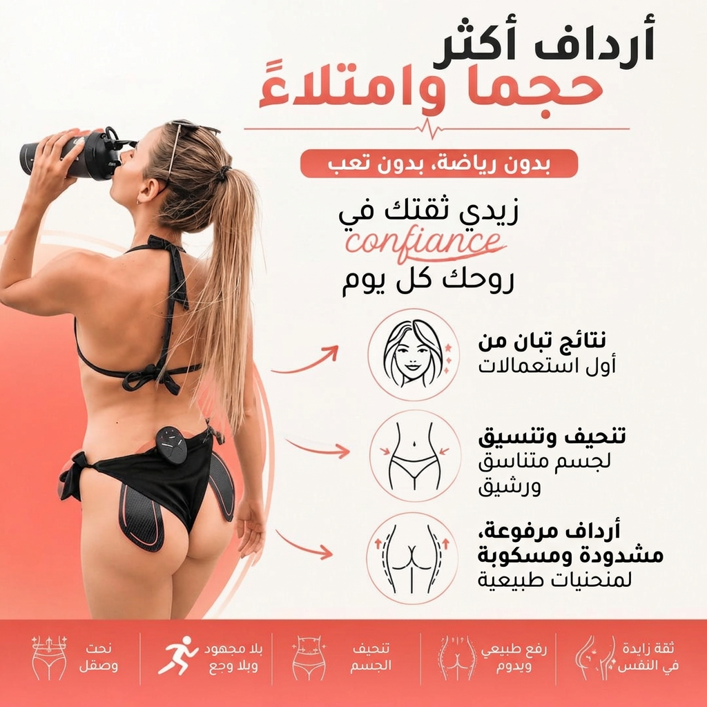محفّز عضلات الأرداف – أرداف مشدودة ومكورّة بلا رياضة