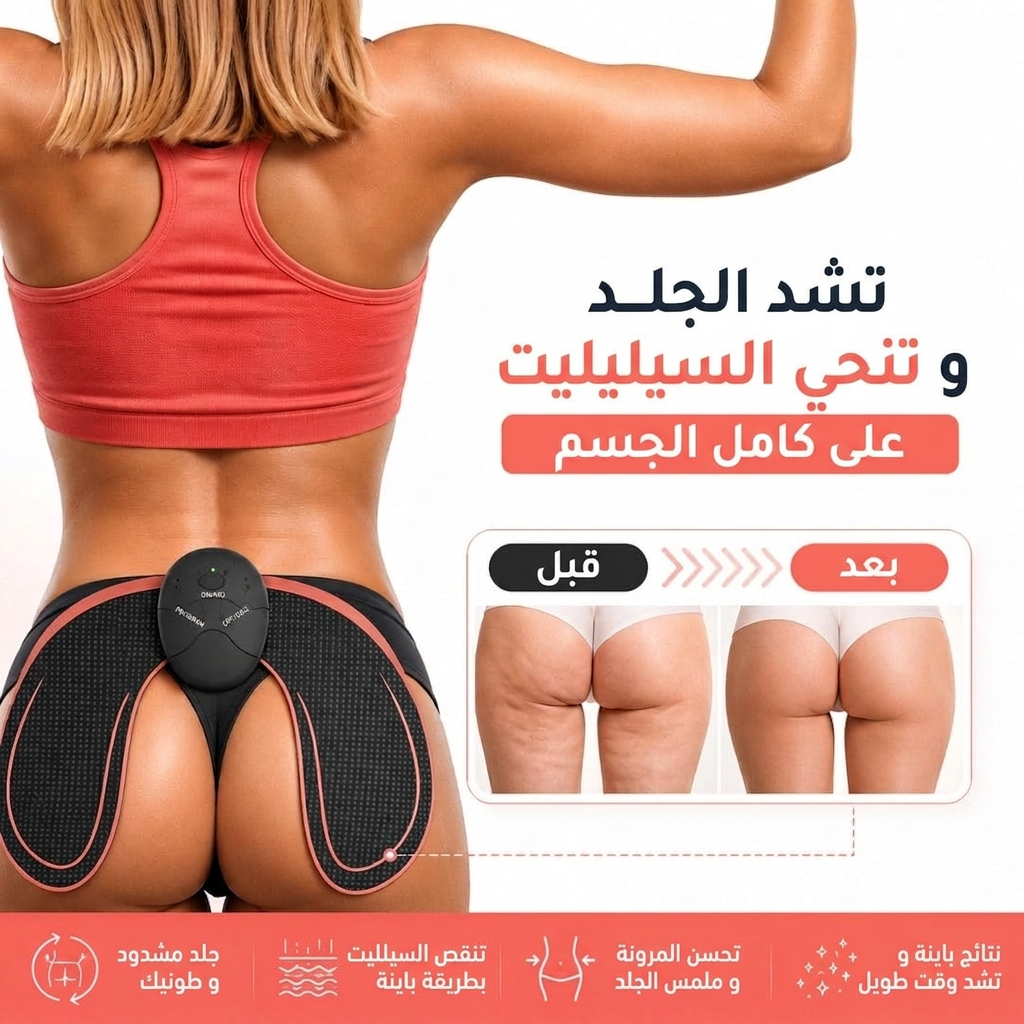 محفّز عضلات الأرداف – أرداف مشدودة ومكورّة بلا رياضة
